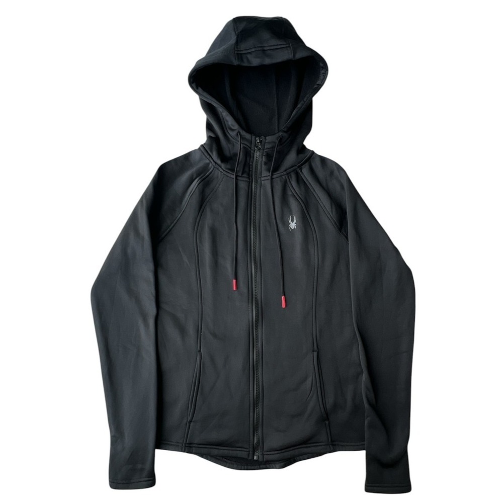 Spyder Jacket Womens M Black Fleece Lined Hooded Full Zip Outdoor NEW MSRP $88